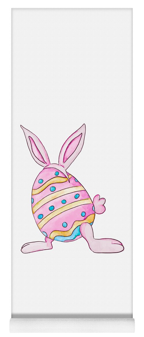 Funny Yoga Mat featuring the digital art Cute Easter Bunny by Flippin Sweet Gear