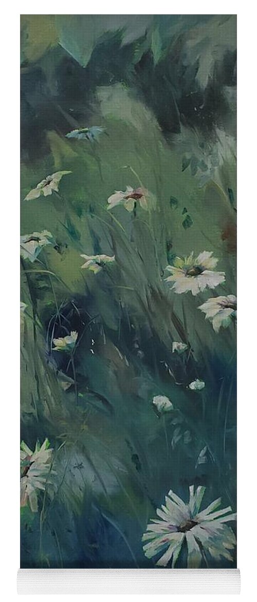 Flower Yoga Mat featuring the painting Daisy-A-Day by Sheila Romard