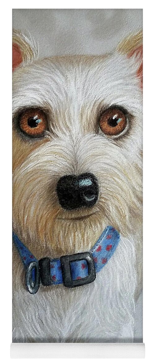 Dog Portrait Yoga Mat featuring the drawing Daisy Dog by Lorraine Foster