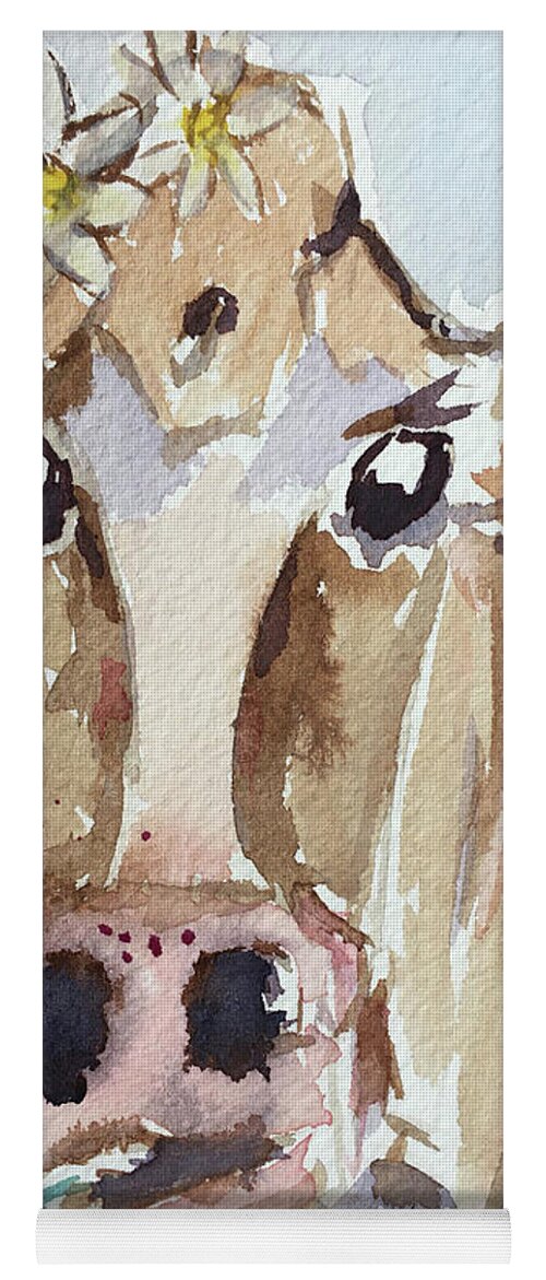 Cow Yoga Mat featuring the painting Daisy Mae by Roxy Rich