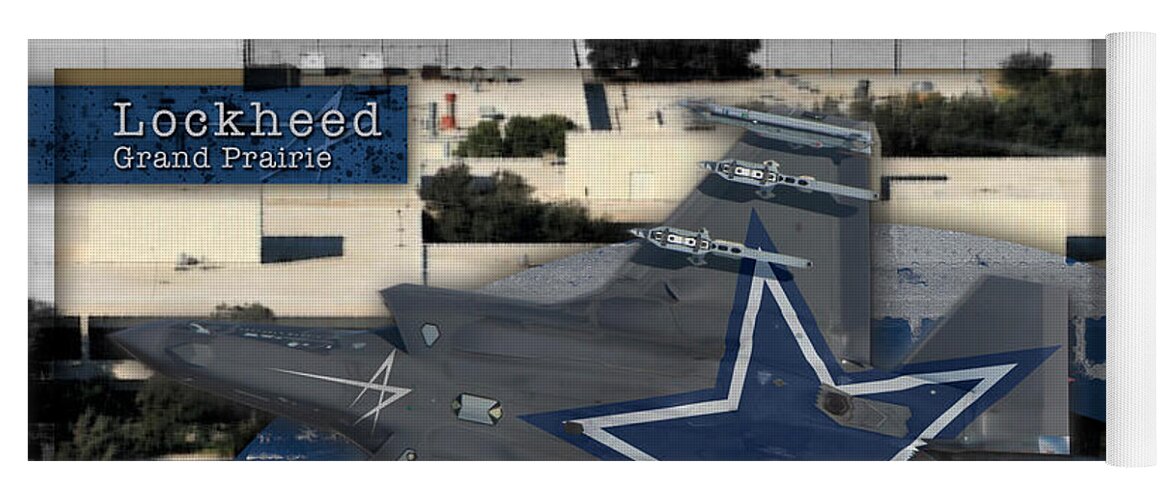 Dallas Cowboys Yoga Mat featuring the digital art Dallas Cowboys F-35A by Custom Aviation Art