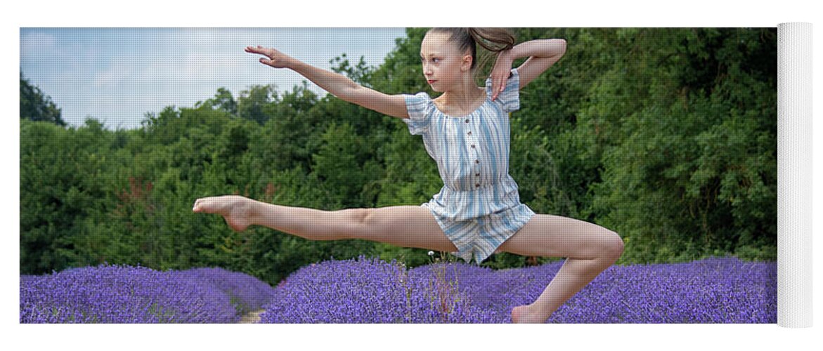 Lavender Yoga Mat featuring the photograph Dance on the lavender by Andrew Lalchan