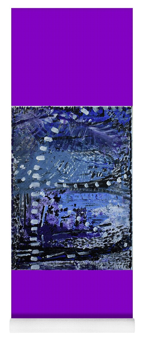 Blue Yoga Mat featuring the painting Dancing by the Lake by Pam O'Mara