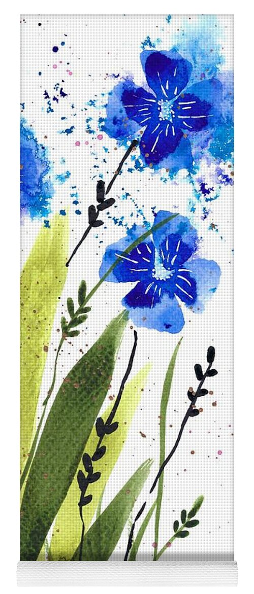 Watercolorflowers Yoga Mat featuring the painting Dancing In The Wind by Claudia Zahnd-Prezioso