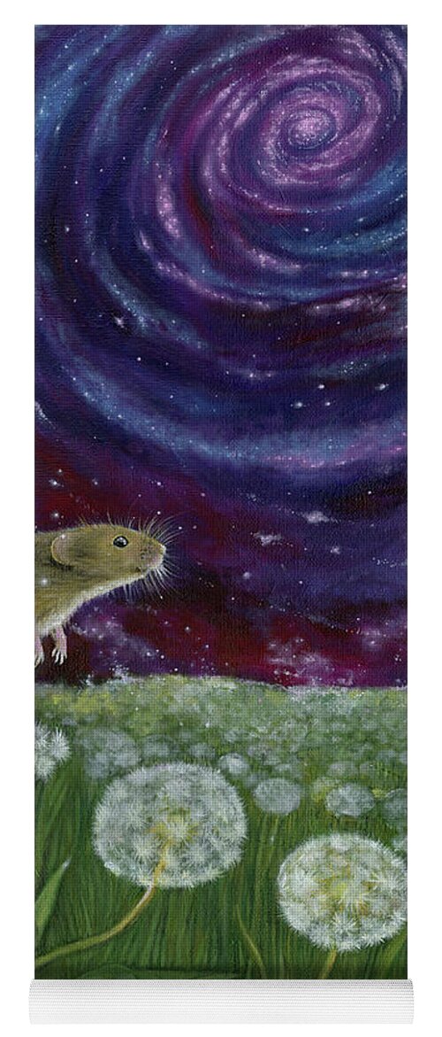 Mouse Yoga Mat featuring the painting Dandelion meadow by Ang El