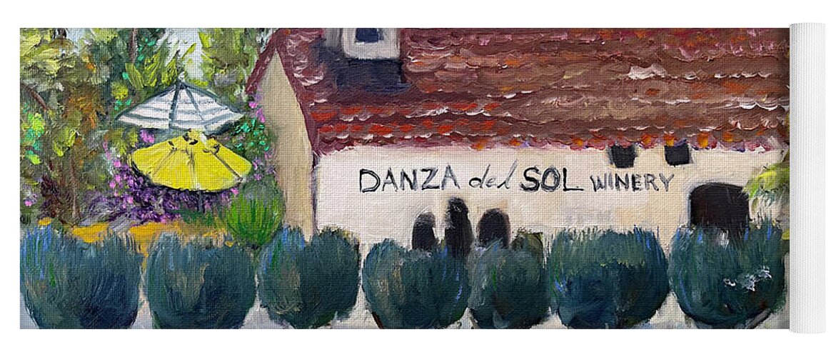 Danza Del Sol Yoga Mat featuring the painting Danza del Sol Winery by Roxy Rich