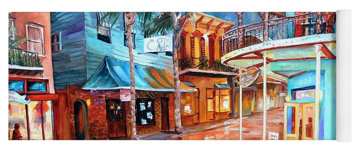 New Orleans Yoga Mat featuring the painting Dat Dog on Frenchmen Street by Diane Millsap