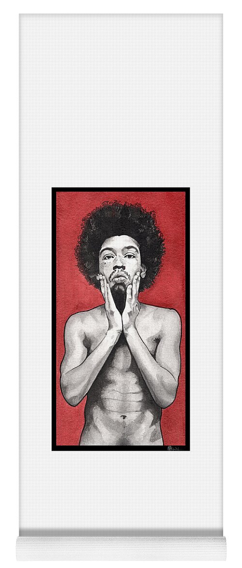 Portrait Yoga Mat featuring the painting Davis In Red-Full Length by Tiffany DiGiacomo