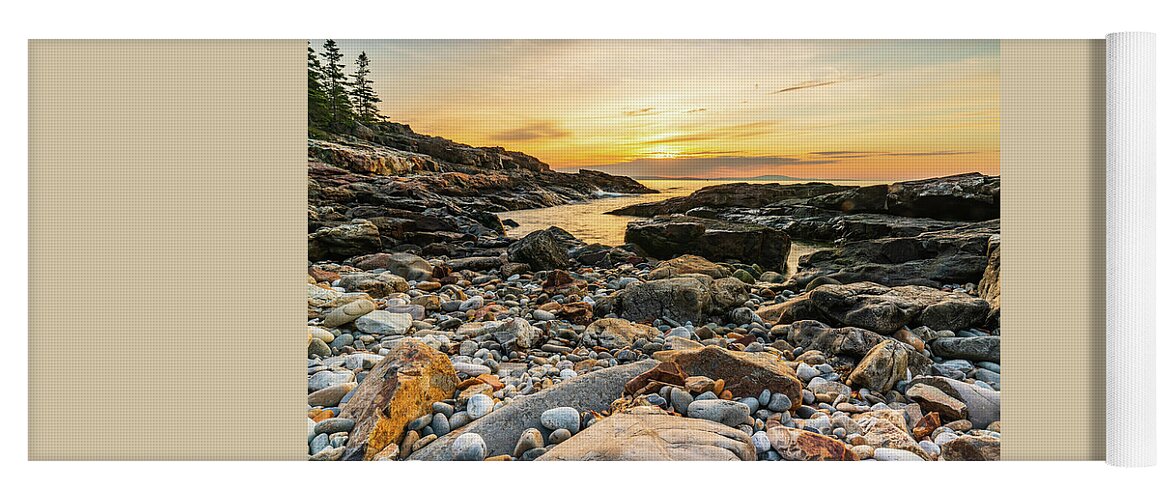 Acadia National Park Yoga Mat featuring the photograph Dawn on the Acadia Coast 2 by Ron Long Ltd Photography