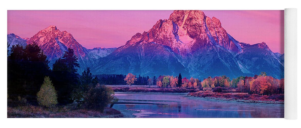 Dave Welling Yoga Mat featuring the photograph Dawn Oxbow Bend Fall Grand Tetons National Park by Dave Welling