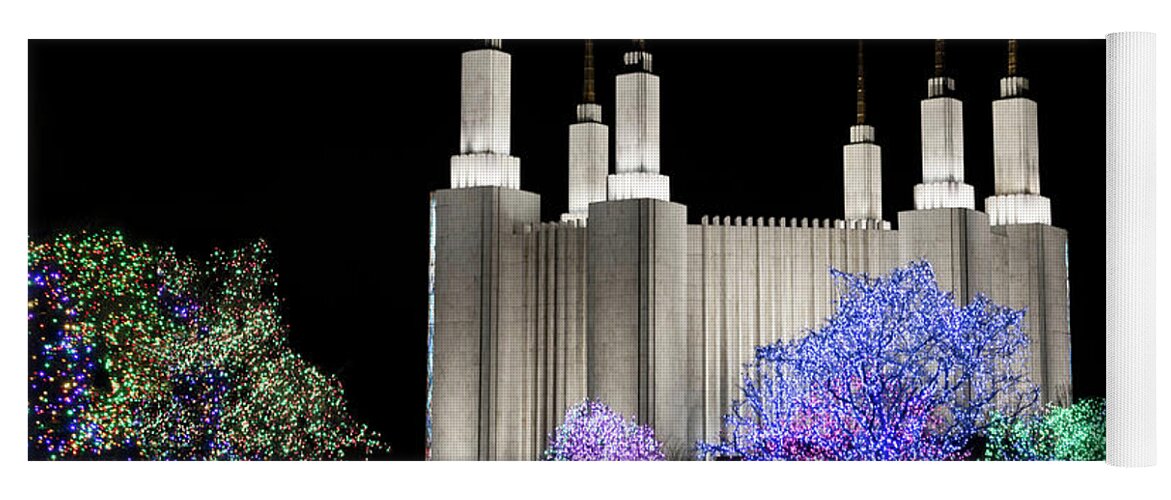 Kensington Maryland Yoga Mat featuring the photograph DC Temple Lights by Art Cole