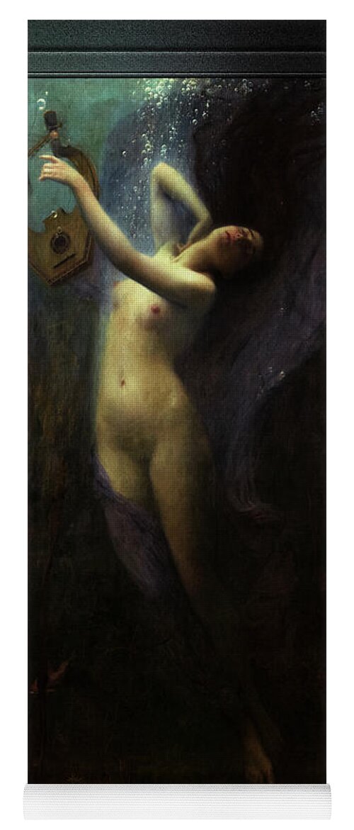 Ocean Deep Yoga Mat featuring the painting Death of Sappho by Charles Amable Lenoir Old Master Reproduction by Rolando Burbon