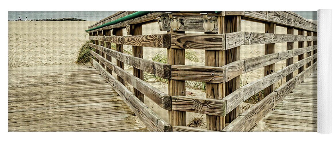 Boardwalk Yoga Mat featuring the photograph Decision Point to Fish Or Swim by Gary Slawsky