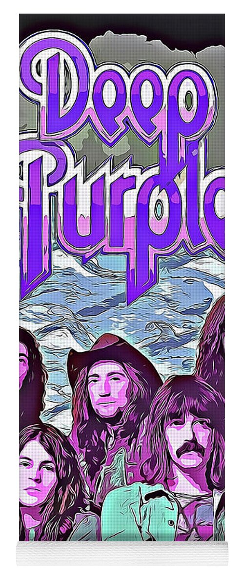 Deep Purple Yoga Mat featuring the mixed media Deep Purple Art Smoke On The Water by The Rocker Chic