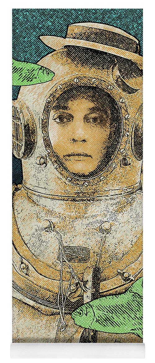 Buster Keaton Yoga Mat featuring the digital art Deep Sea Buster by Alex George