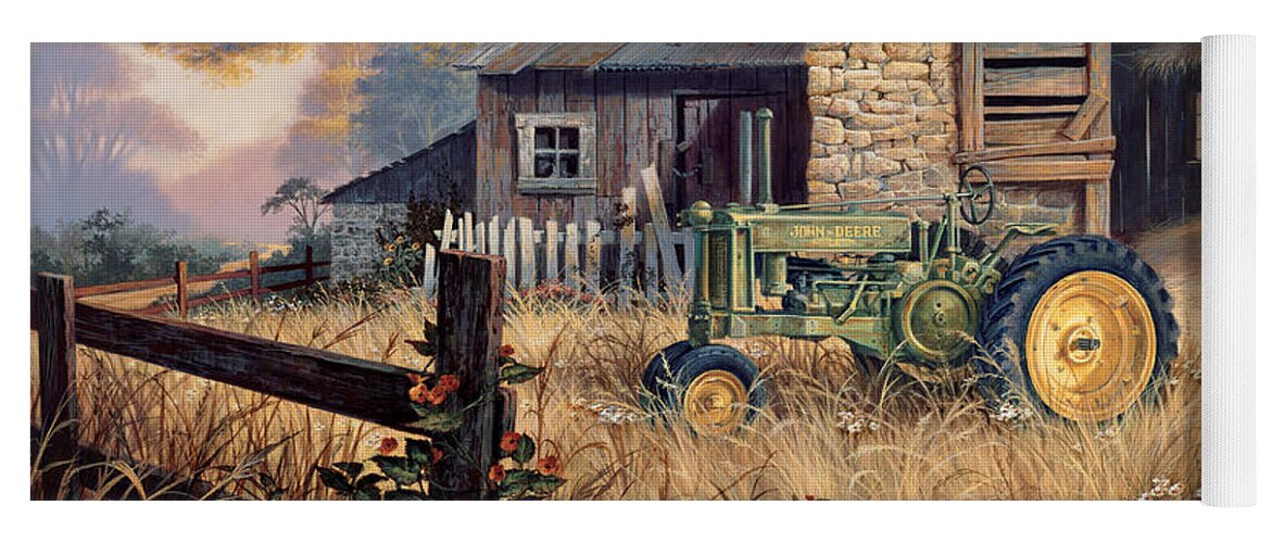Michael Humphries Yoga Mat featuring the painting Deere Country by Michael Humphries