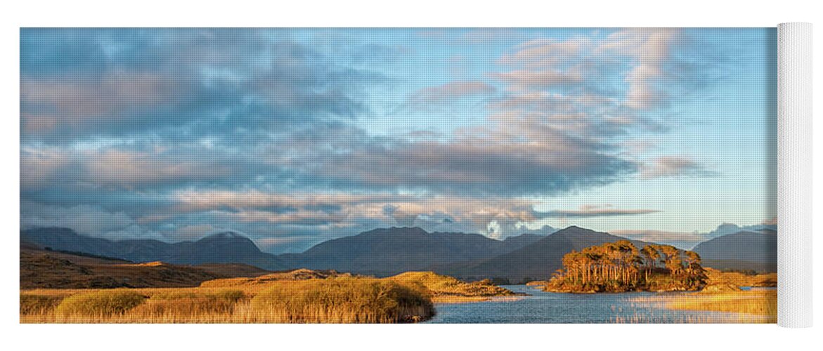 Derryclare Lough Yoga Mat featuring the photograph Derryclare Lake Sunset by Rob Hemphill