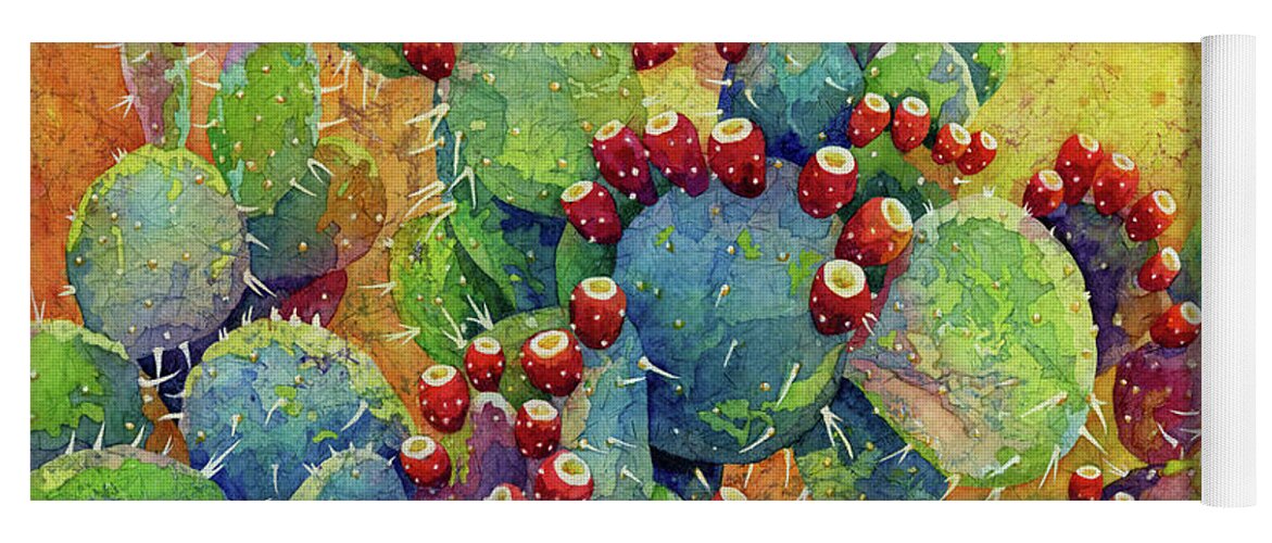 Cactus Yoga Mat featuring the painting Desert Gems by Hailey E Herrera