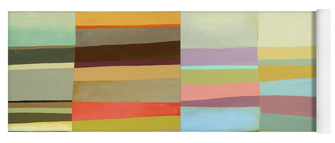Abstract Art Yoga Mat featuring the digital art Desert Stripe Composite #9 by Jane Davies