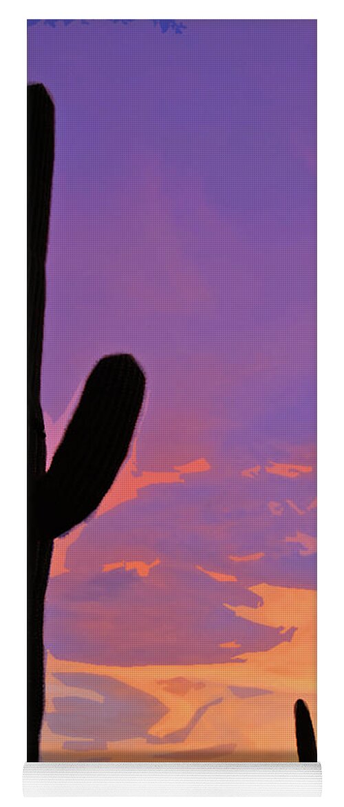Sunset Yoga Mat featuring the photograph Desert Sunset 2 Cutout Series by JustJeffAz Photography