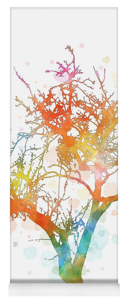 Tree Yoga Mat featuring the digital art Design 169 multicolor tree by Lucie Dumas