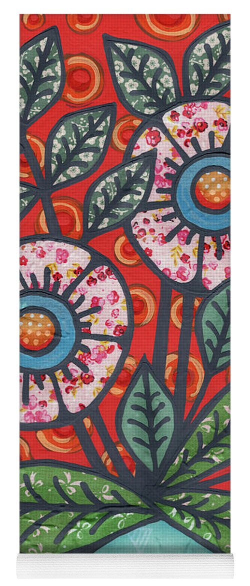 Flowers In A Vase Yoga Mat featuring the painting Devoted Love Bouquet by Amy E Fraser