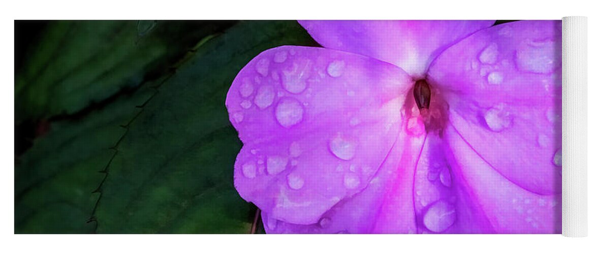 Heart Yoga Mat featuring the photograph Dew Heart Shaped Flower Pedals by LeeAnn McLaneGoetz McLaneGoetzStudioLLCcom