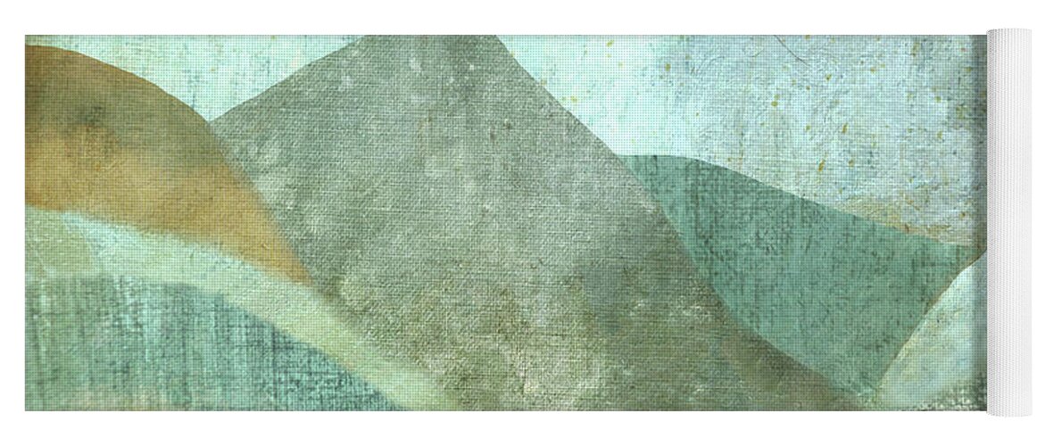 Mountains Yoga Mat featuring the digital art Distant Blue Mountains by Peggy Collins