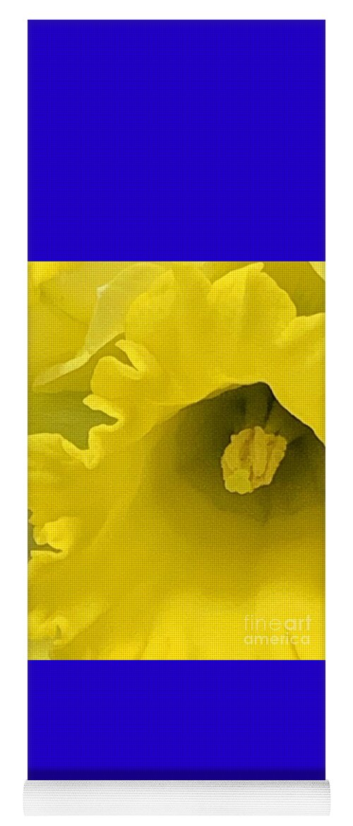 Daffodil Yoga Mat featuring the photograph Divinely Golden by Tiesa Wesen