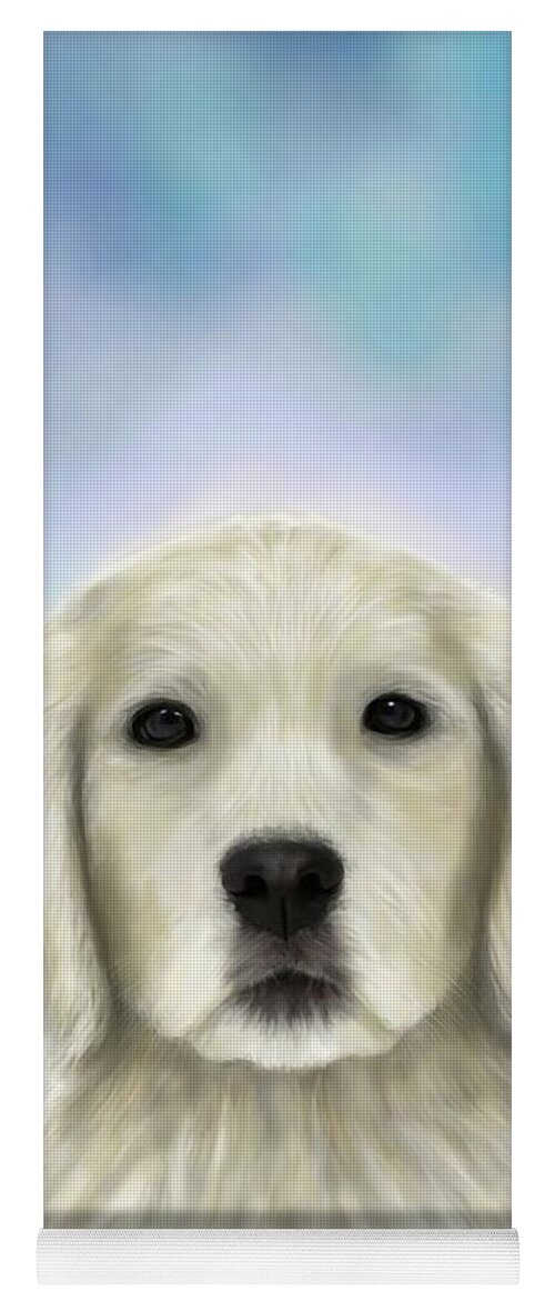 Dog Yoga Mat featuring the digital art Dog 155 Golden Retriever by Lucie Dumas