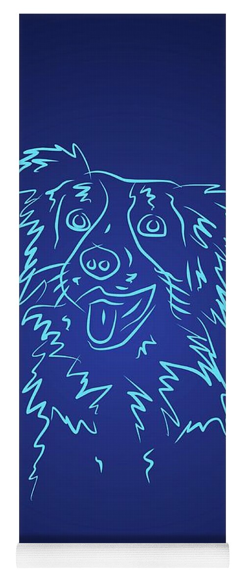 Dog Yoga Mat featuring the digital art Dog 2a Blue Light by Ahmad Nusyirwan