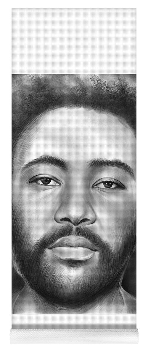 Donald Glover Yoga Mat featuring the drawing Donald Glover - Pencil by Greg Joens