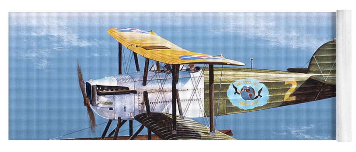 Aviation Yoga Mat featuring the painting Douglas World Cruiser by Steve Ferguson