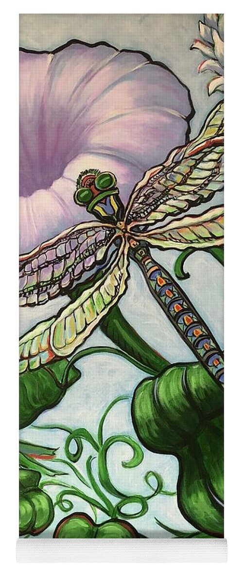 Dragonfly Yoga Mat featuring the painting Dragonfly by Jeanette Jarmon