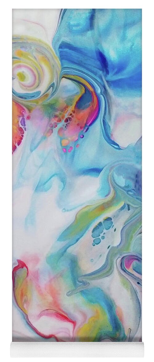 Colorful Abstract Hearts Fluid Acrylic Yoga Mat featuring the painting Dream 2 by Deborah Erlandson