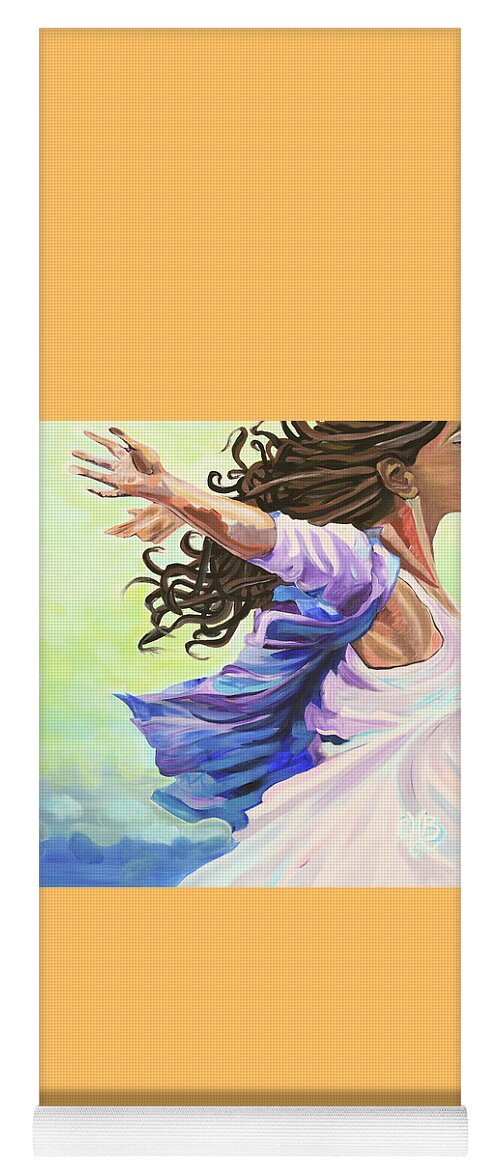 Peace Yoga Mat featuring the painting Drift by Chiquita Howard-Bostic