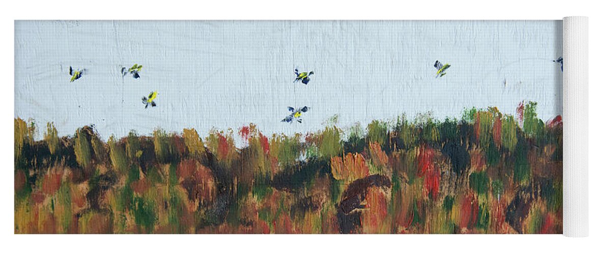  Yoga Mat featuring the painting Duck Hunt by David McCready