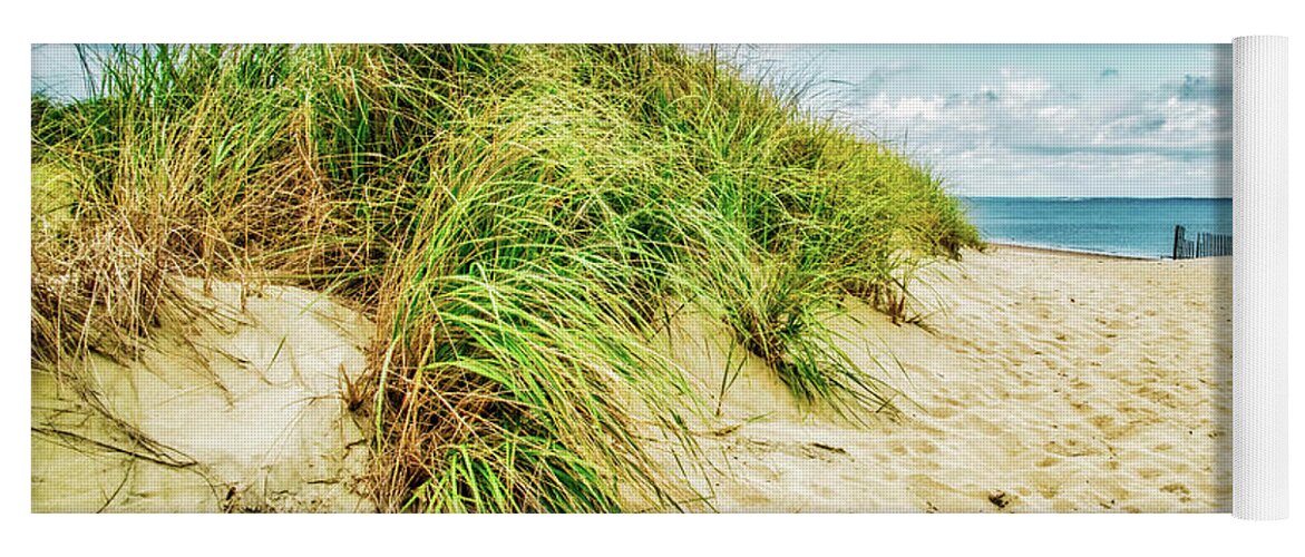 Dune Yoga Mat featuring the photograph Dune Grass At Beach Entrance by Gary Slawsky