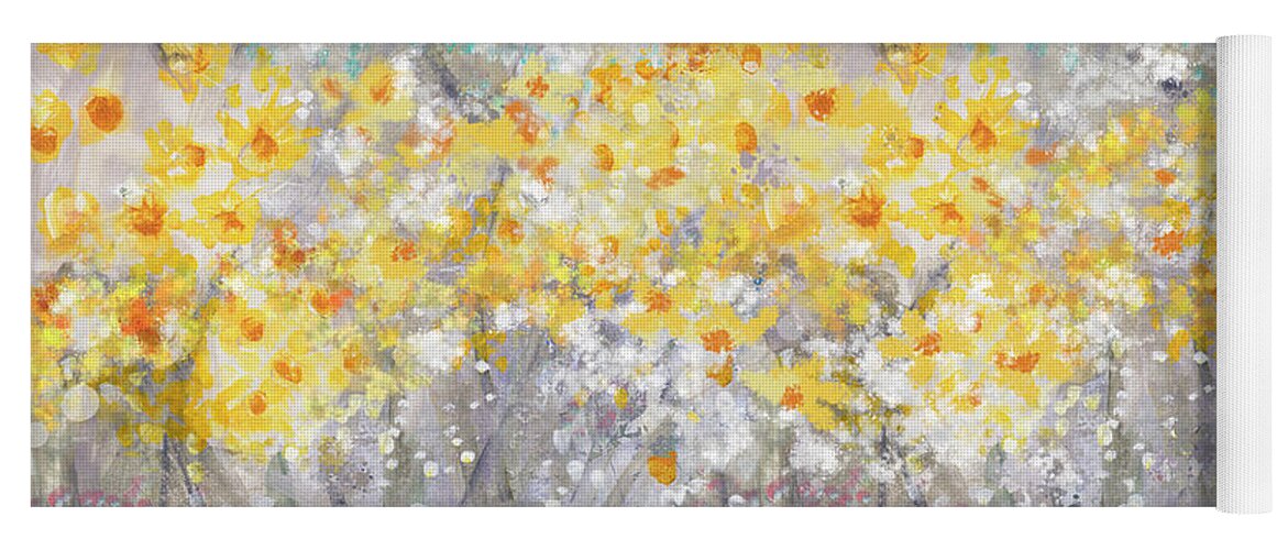 Flowers Yoga Mat featuring the painting Dusty Miller Landscape- Art by Linda Woods by Linda Woods