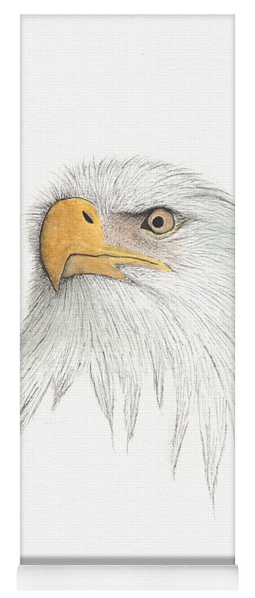 Eagle Watercolor Yoga Mat featuring the painting Eagle #2 by Bob Labno