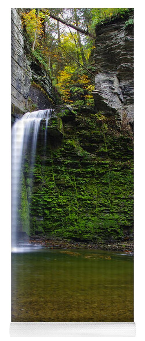 Water Falls Yoga Mat featuring the photograph Eagle Cliff Falls - Watkins Glen, New York by Kenneth Lane Smith