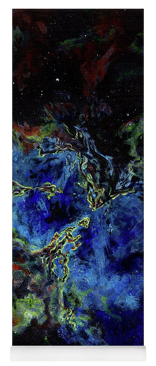 Space Yoga Mat featuring the painting Eagle Nebula- Pillars of Creation by Megan Thompson- The Morrigan Art
