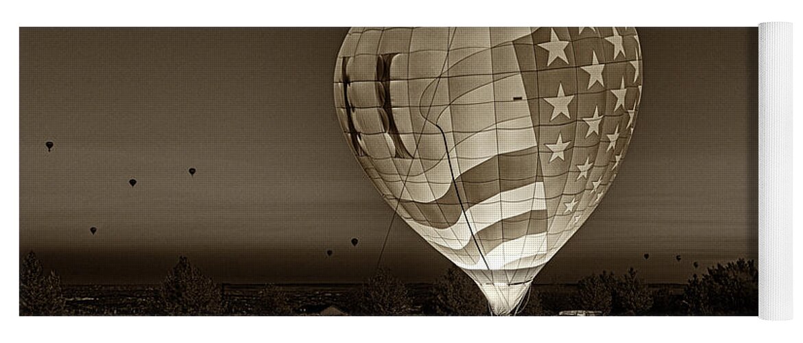 Hot Air Balloon Yoga Mat featuring the photograph Early Morning Launch by Michael McKenney