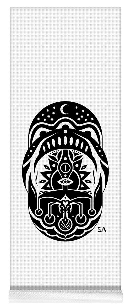 Black And White Yoga Mat featuring the digital art Earth by Silvio Ary Cavalcante