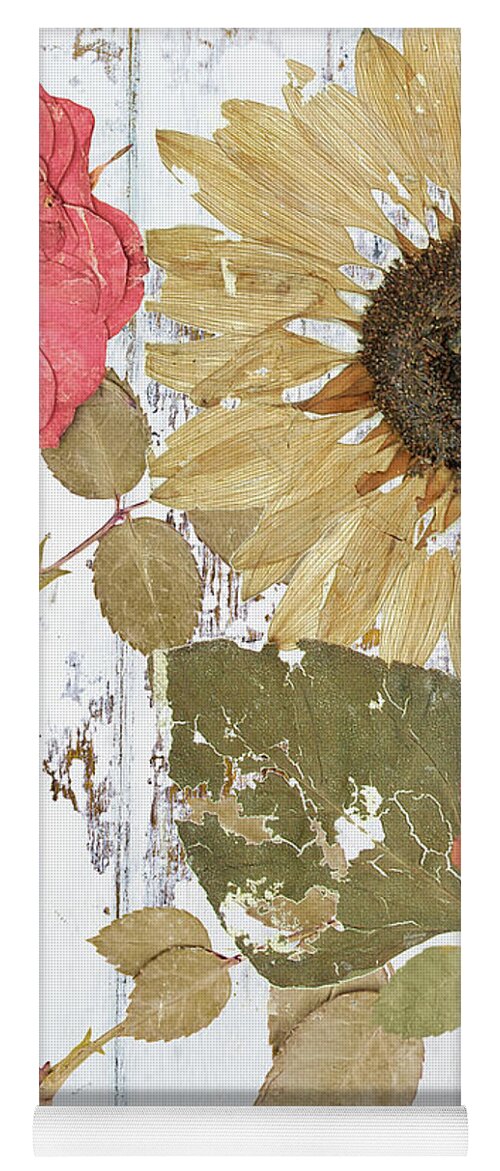 Sunflowers Yoga Mat featuring the painting Earth to Petals II by Mindy Sommers