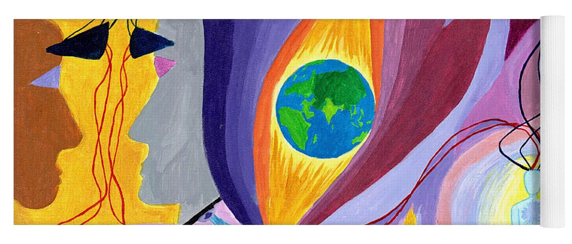 Technology Yoga Mat featuring the painting Earth's Eye by B Aswin Roshan