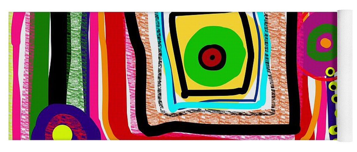 Abstract Yoga Mat featuring the digital art Easter Eyes by Susan Fielder