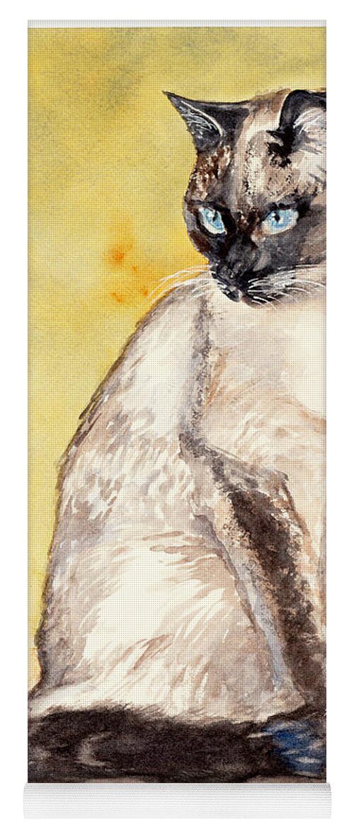 Siamese Cat Yoga Mat featuring the painting Eddie by Barbara F Johnson