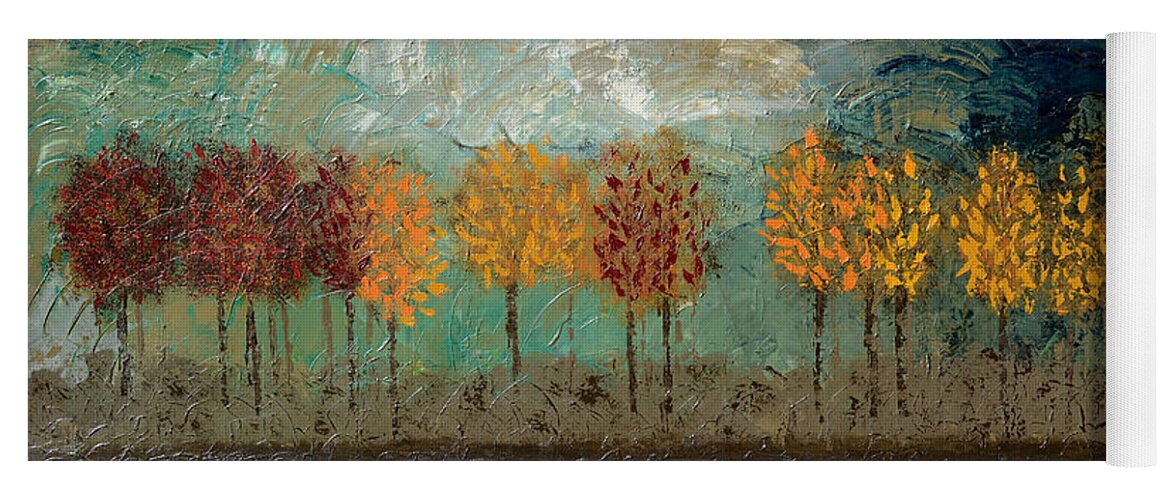 Trees Yoga Mat featuring the painting Edge of the Forest II by Linda Bailey