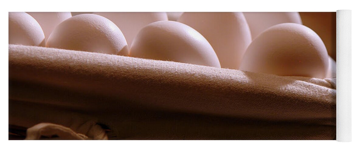 Eggs Yoga Mat featuring the photograph Eggs in a Basket by Olivier Le Queinec